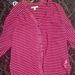 Banana republic button blouse collar sz small pink